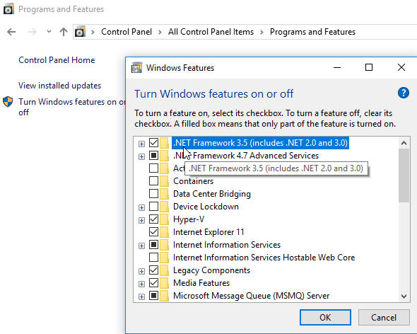 File:Windows10 Optional Features .NET Framework 3.5.png